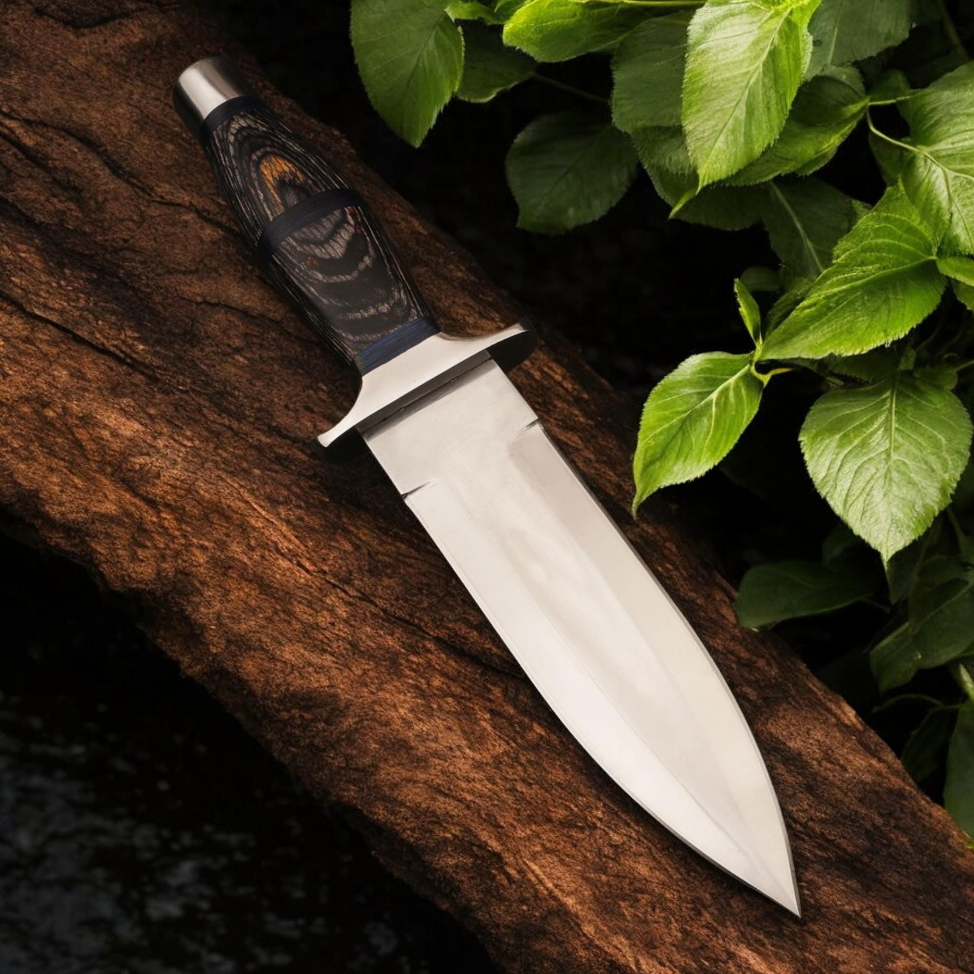 HandForged 13" Stainless Steel Dagger Knife Pakka Wood Handle Outdoor Survival Hunting Gift Bushcraft Fishing Craft Kitchen Knives Cutlery