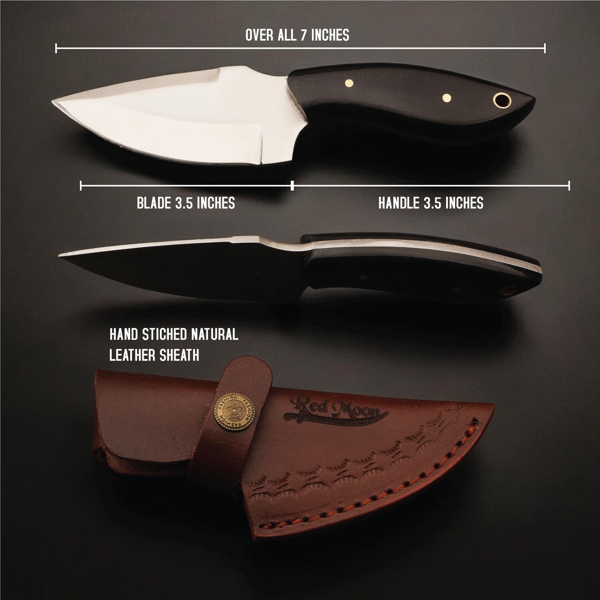 7" Handmade Skinner EDC Knife Stainless Steel Blade Micarta Handle Compact Outdoor Hunting Camping Fishing Kitchen Knives Cutlery Gift Craft