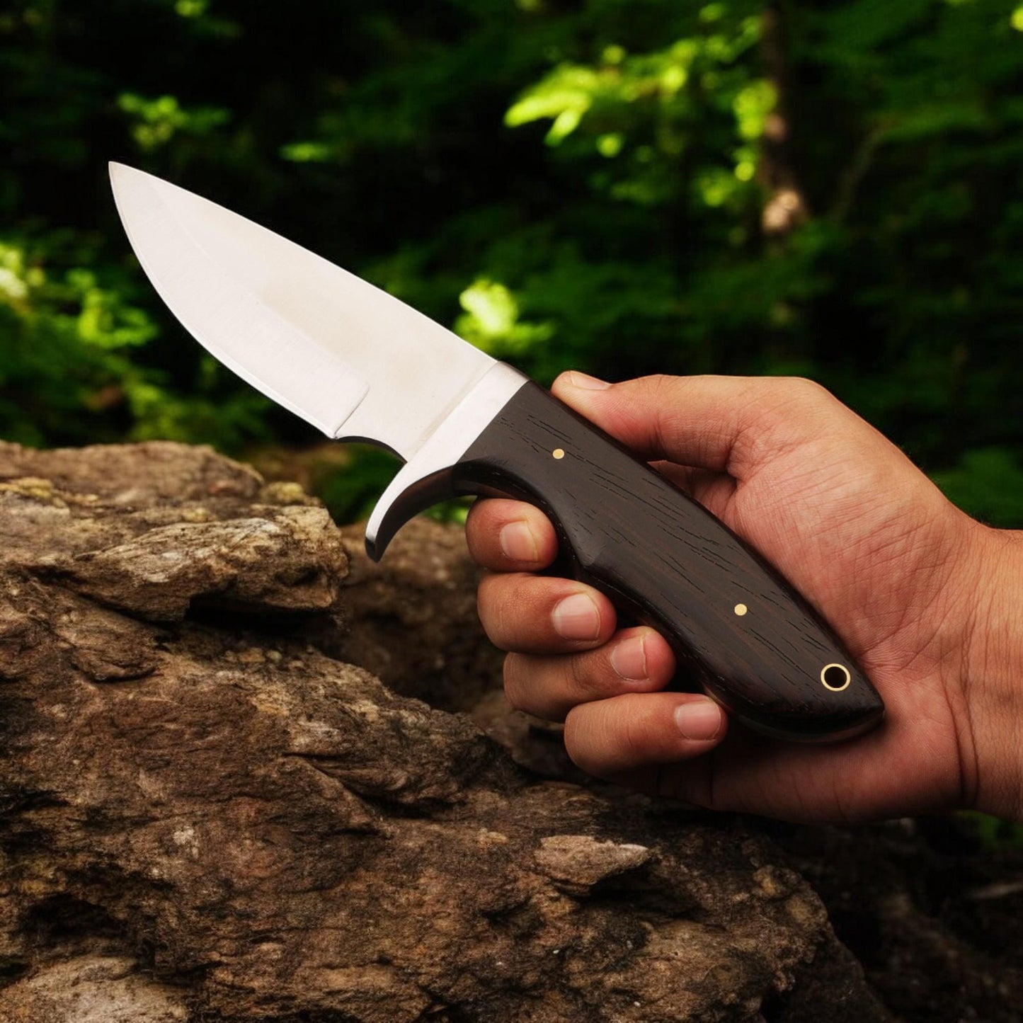 Handmade Hunting Knife 10" Wenge Wood Handle Skinner EDC Chef GiftOutdoor Cutlery Camping Kitchen Knives Bushcraft Fishing Craft Cookware