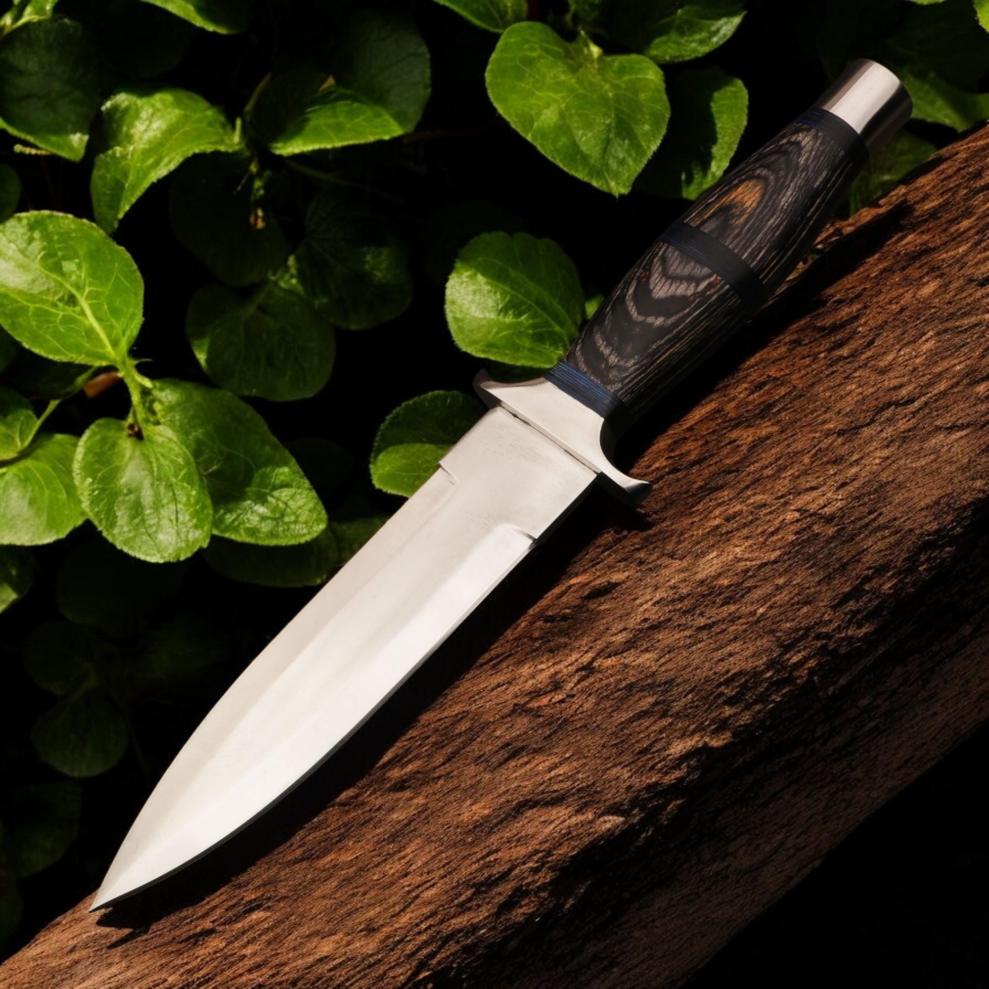 HandForged 13" Stainless Steel Dagger Knife Pakka Wood Handle Outdoor Survival Hunting Gift Bushcraft Fishing Craft Kitchen Knives Cutlery
