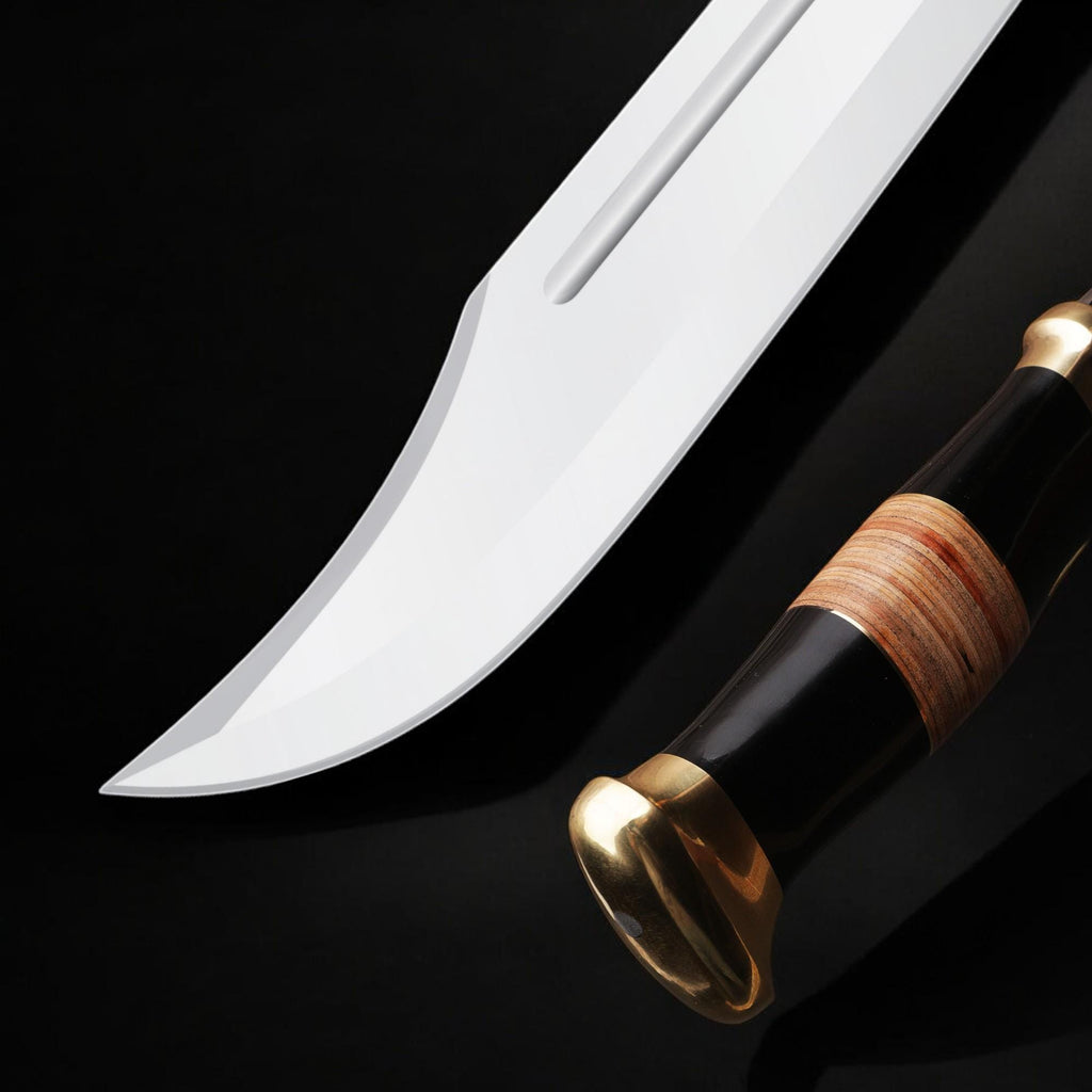 Crocodile Dundee Bowie Knife HandForged 18" Stainless Steel Blade Bull Horn Handle Hunting Camping Bushcraft Fishing Kitchen Knives Gift EDC