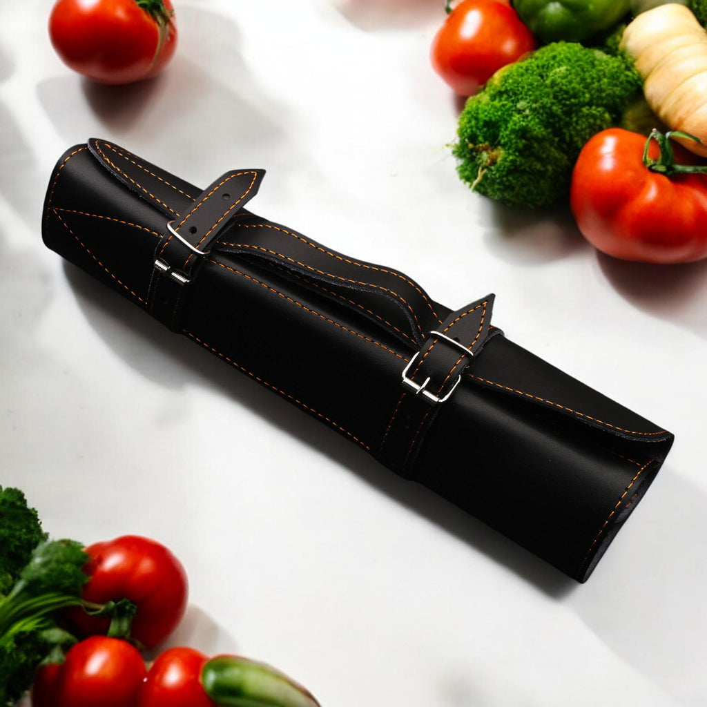 5Pcs Damascus Steel Kitchen Knife Set Leather Sheath Chef Knives Outdoor Cookware Cutlery Camping  Hunting HandCraft Housewarming Gift EDC