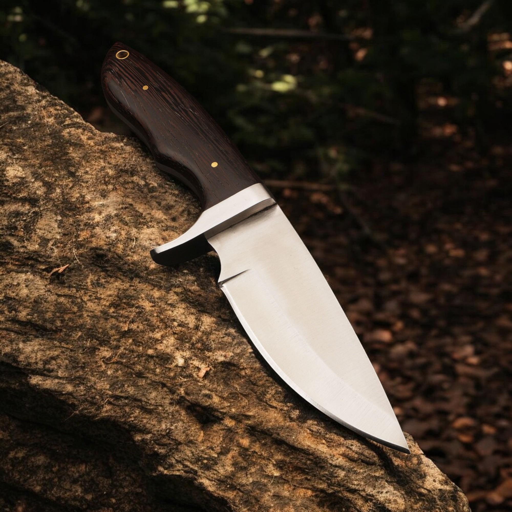 Handmade Hunting Knife 10"  Wenge Wood Handle Skinner EDC Chef GiftOutdoor Cutlery Camping Kitchen Knives Bushcraft Fishing Craft Cookware