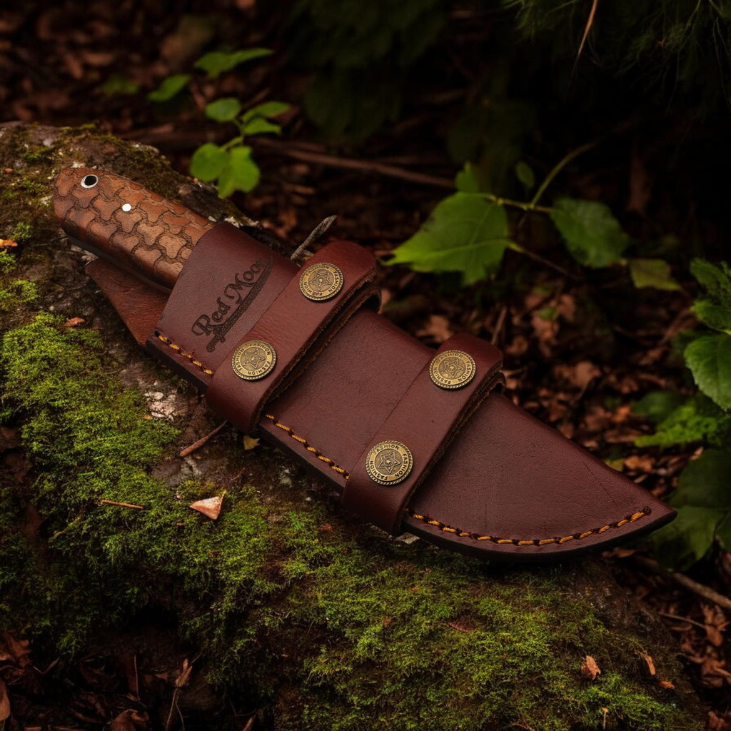 Handmade 9" Damascus Hunting Knife Rosewood Handle Outdoor Bushcraft Camping Fishing Knives Stainless Steel Blade Kitchen Cutlery Gift Craft