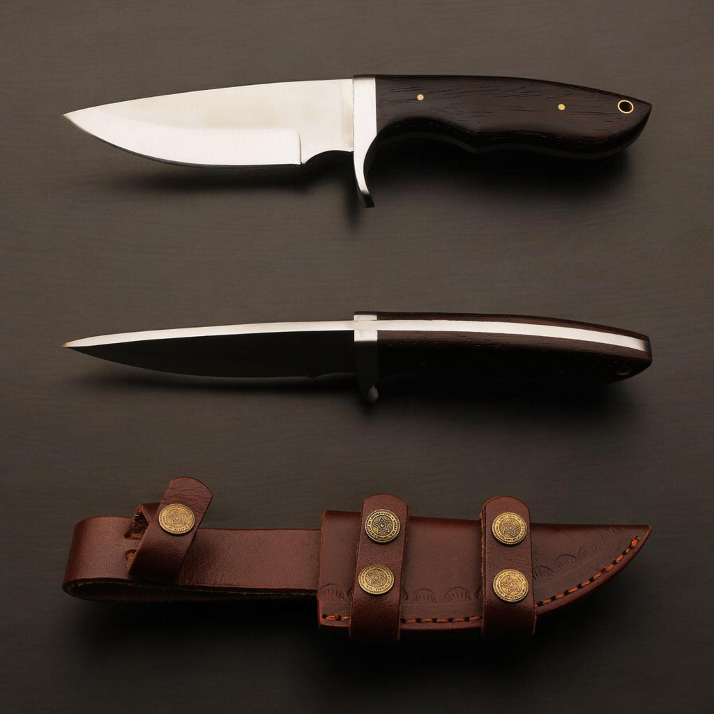 Handmade Hunting Knife 10"  Wenge Wood Handle Skinner EDC Chef GiftOutdoor Cutlery Camping Kitchen Knives Bushcraft Fishing Craft Cookware