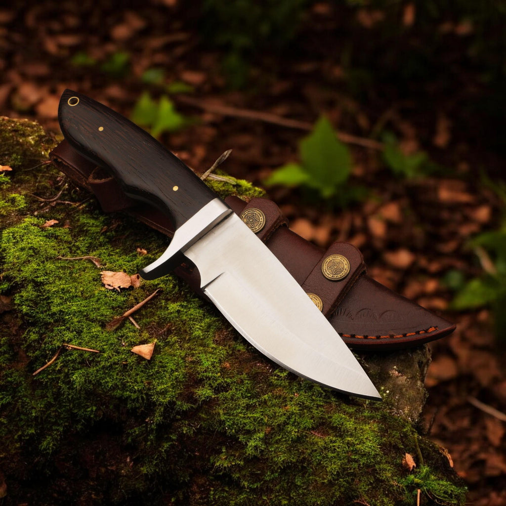 Handmade Hunting Knife 10"  Wenge Wood Handle Skinner EDC Chef GiftOutdoor Cutlery Camping Kitchen Knives Bushcraft Fishing Craft Cookware