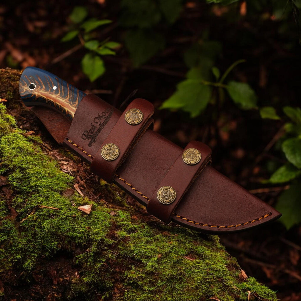 Handmade Damascus Hunting Knife 9" Resin Handle Full Tang Outdoor Camping Survival Bushcraft Fishing Blade Kitchen Cutlery Gift Craft Knives