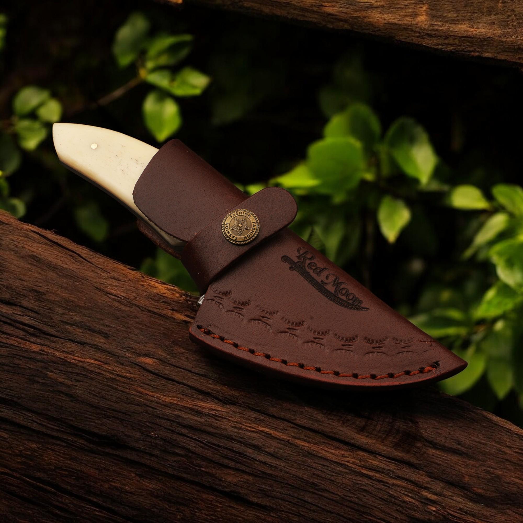 Handmade Damascus Steel Skinner EDC Knife 7 Camel Bone Handle Outdoor Camping Hunting Bushcraft Gift Kitchen Knives Cutlery Gift Chef Craft